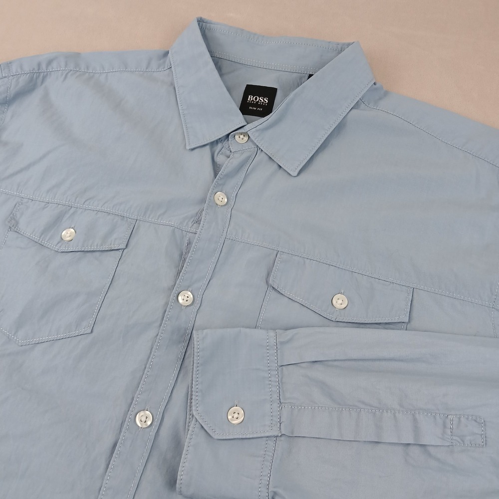 Hugo Boss 2XL Mens Shirt Utility Military 24x29 FLAWS Lightweight